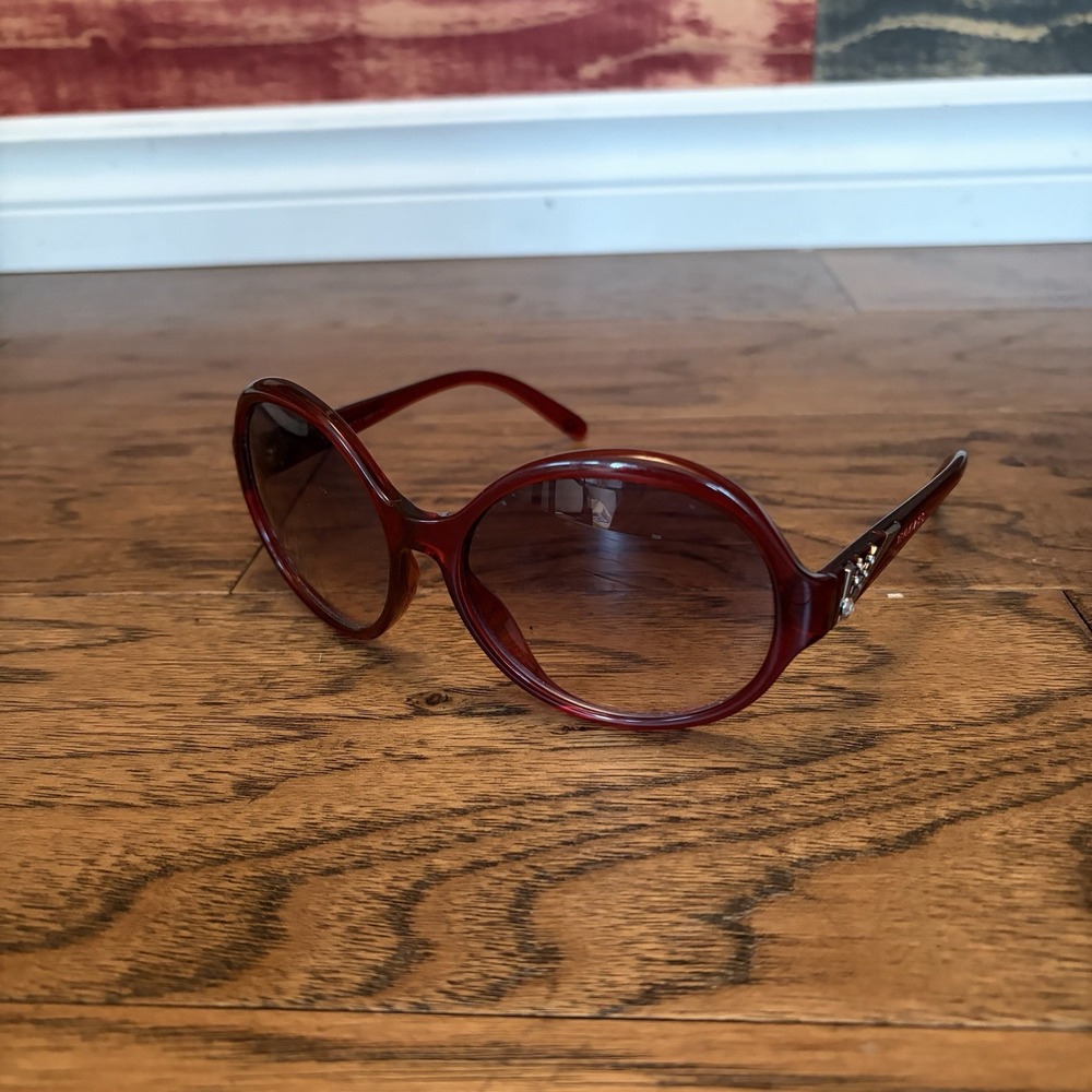 Bvlgari 8033B Sunglasses Burgundy Round Big Eye Red 518/13 61-17-130